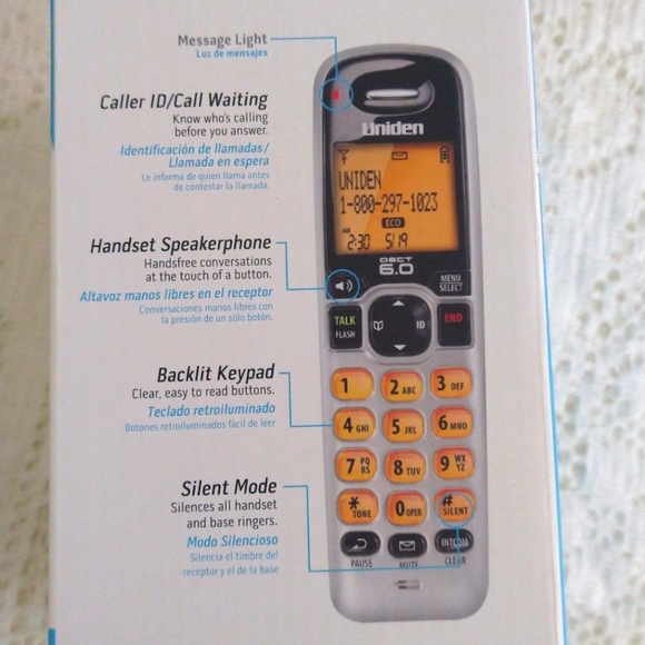 Uniden Caller ID/ Call Waiting W/ Handset Speakerphone NWOT - Picture 4 of 8